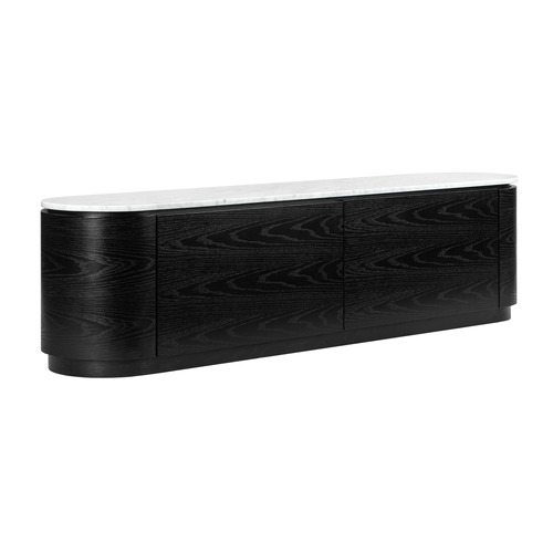 Toulouse Carrara White Marble TV Stand