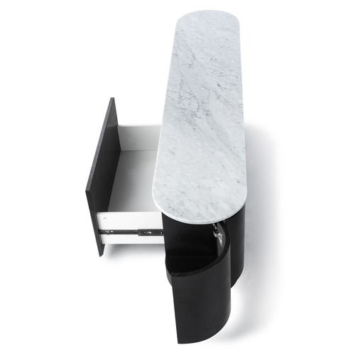 Toulouse Carrara White Marble TV Stand