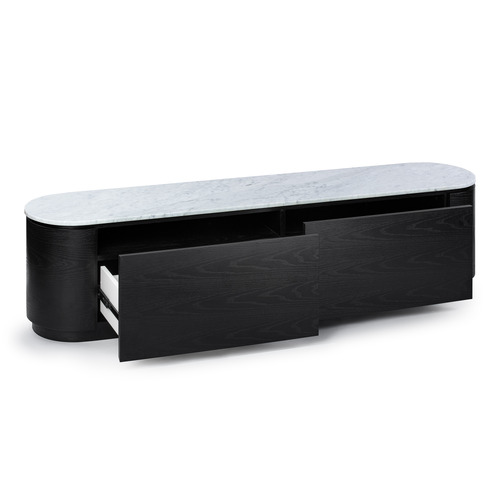 Toulouse Carrara White Marble TV Stand