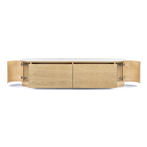 Toulouse Carrara White Marble TV Stand