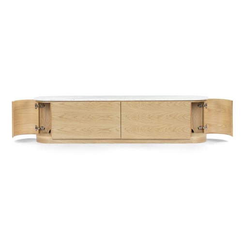 Toulouse Carrara White Marble TV Stand