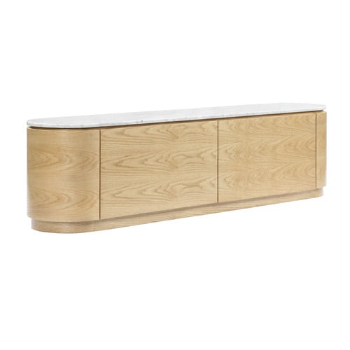 Toulouse Carrara White Marble TV Stand