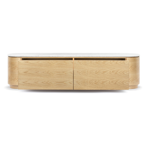 Toulouse Carrara White Marble TV Stand