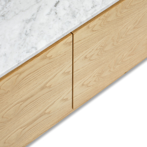 Toulouse Carrara White Marble TV Stand