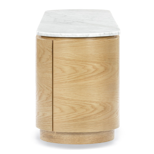 Toulouse Carrara White Marble TV Stand