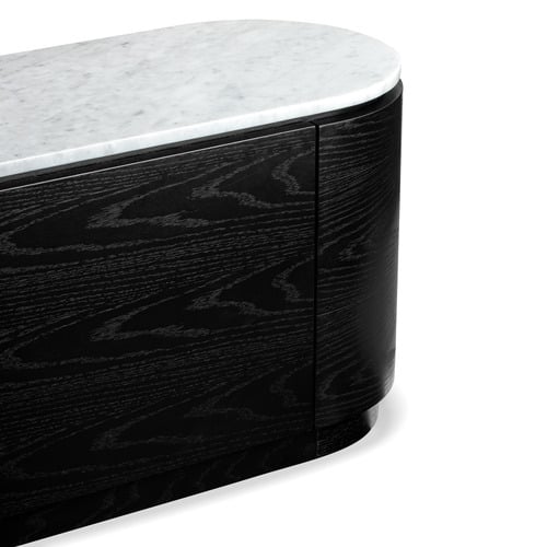 Toulouse Carrara White Marble TV Stand