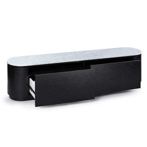 Toulouse Carrara White Marble TV Stand