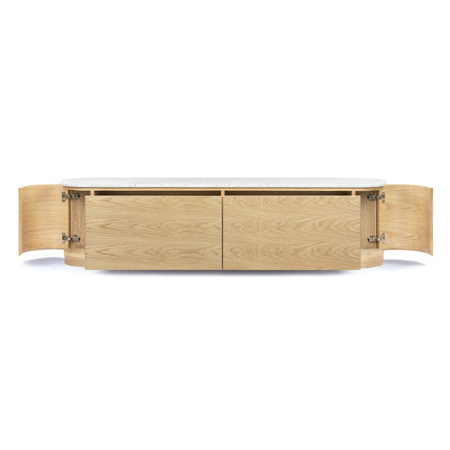 Toulouse Carrara White Marble TV Stand