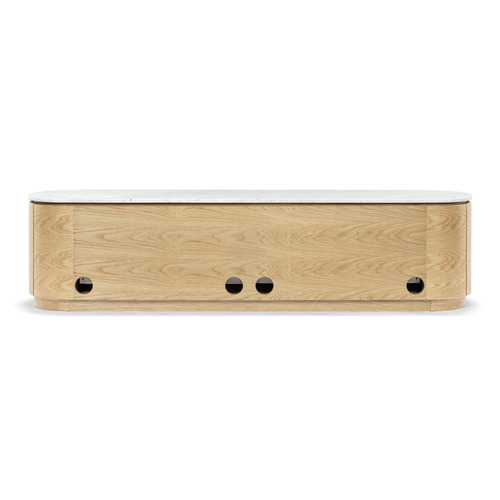 Toulouse Carrara White Marble TV Stand