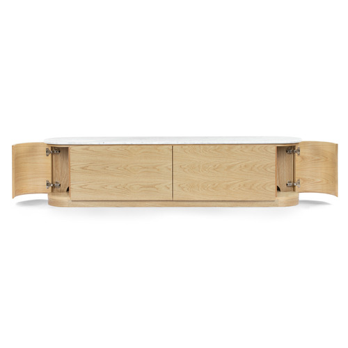 Toulouse Carrara White Marble TV Stand