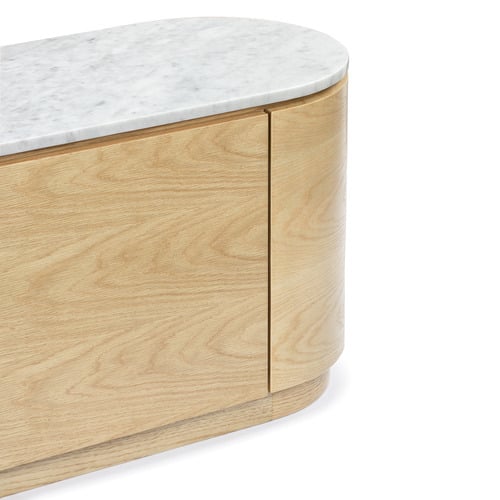 Toulouse Carrara White Marble TV Stand