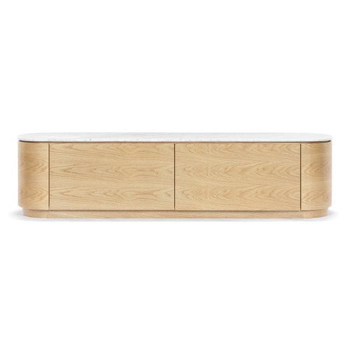 Toulouse Carrara White Marble TV Stand