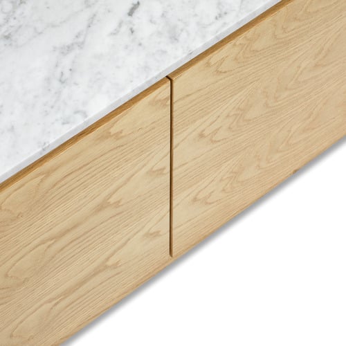 Toulouse Carrara White Marble TV Stand