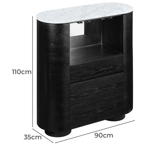 Maybury Carrara Marble Wine Cabinet