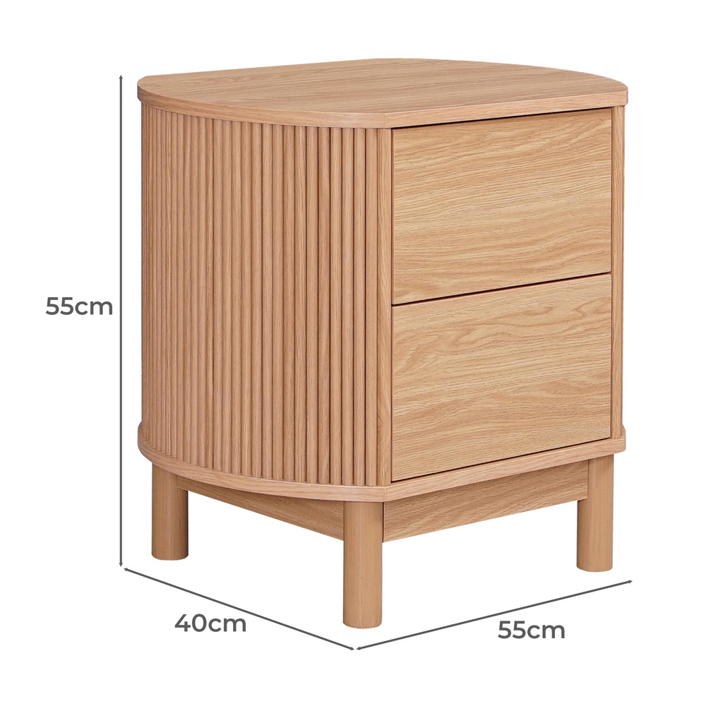 Villeneuve 2 Drawer Bedside Table