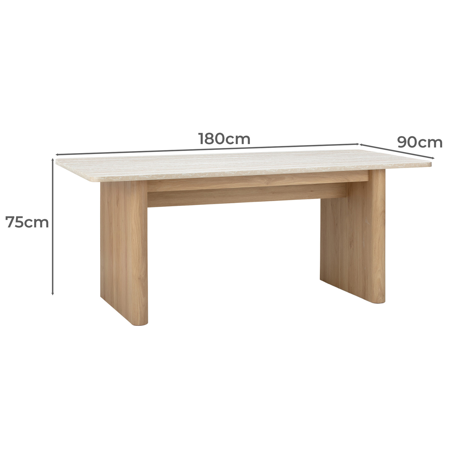 Tivoli Travertine-Look Dining Table