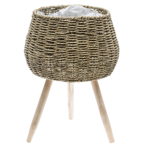 Gardman Woven Rattan Pedestal Planter Basket Temple & ster