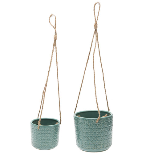2 Piece Gisela Ceramic Hanging Pot Set