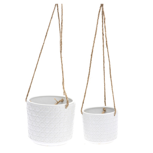 Gardman 2 Piece Gisela Ceramic Hanging Pot Set Temple & ster