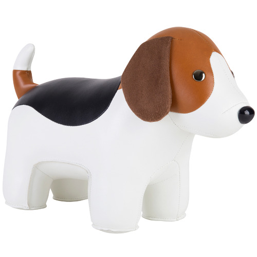Tan Classic Beagle Faux Leather Doorstop Temple Webster