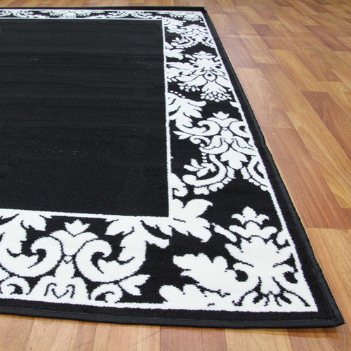 Viva Modern Black / White Oriental Rug | Temple & Webster