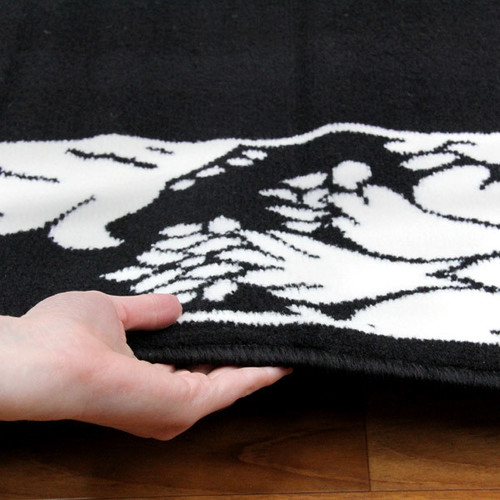 Viva Modern Black / White Oriental Rug Temple & ster