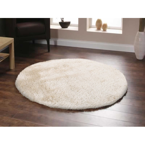 Deluxe Shag White Round Rug Temple & ster