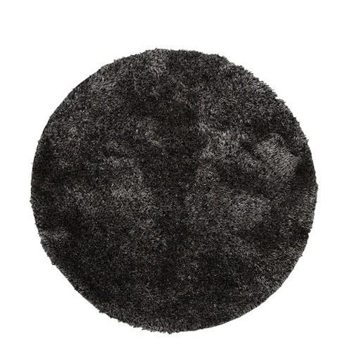Deluxe Shag Charcoal Round Rug Temple & ster