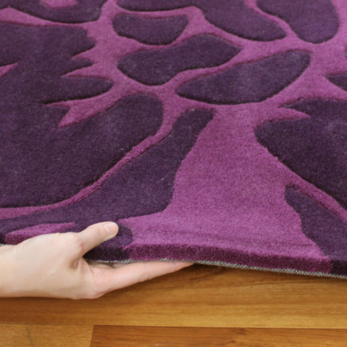 Abstract Aubergine Tufted Rug