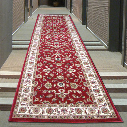 Classic Red with Ivory Border Traditional Rug