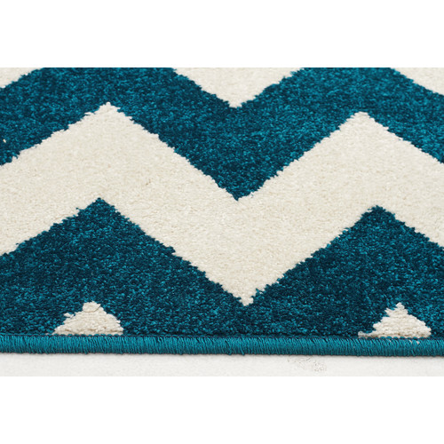Blue & White Zig Zag Indoor Outdoor Rug Temple & ster