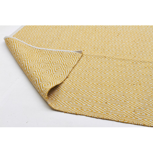 Yellow Diamond Modern Flatweave Rug Temple & ster