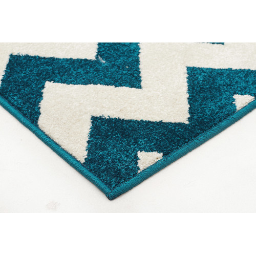 Blue & White Zig Zag Indoor Outdoor Rug Temple & ster