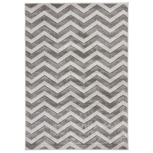 Modern Chevron Design Silver Rug | Temple & Webster