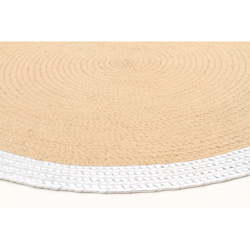 Milano Metallic Silver and Natural Jute Rug Temple & ster