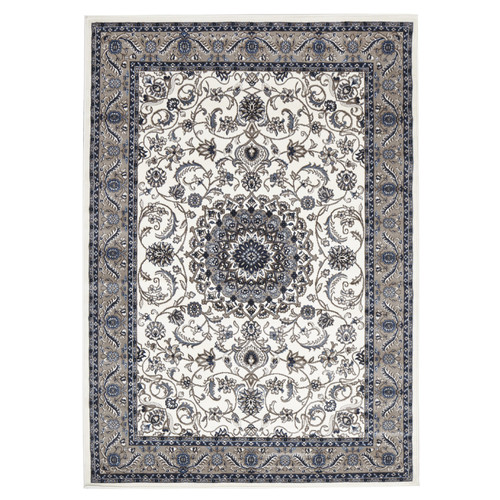 Medallion-Rug-White-with-Beige-Border-SYD-9-WBEI