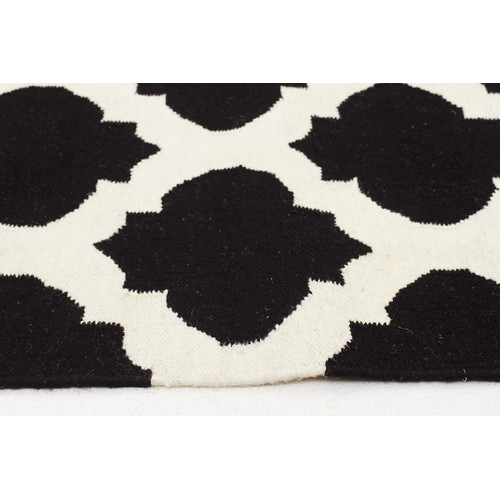 Network Flat Weave Quatrefoil Rug Black White & Reviews Temple & ster