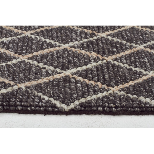 Finn Scandinavian Style Viscose and Wool Charcoal and Natural Rug ...