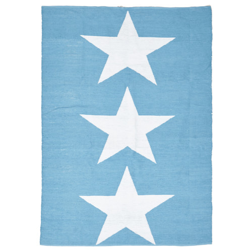 Coastal Indoor Out door Rug Star Turquoise White
