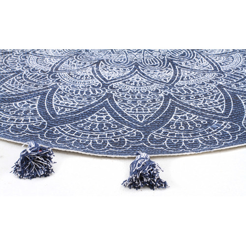 Network Moon Blue Modern Cotton Rug & Reviews Temple & ster