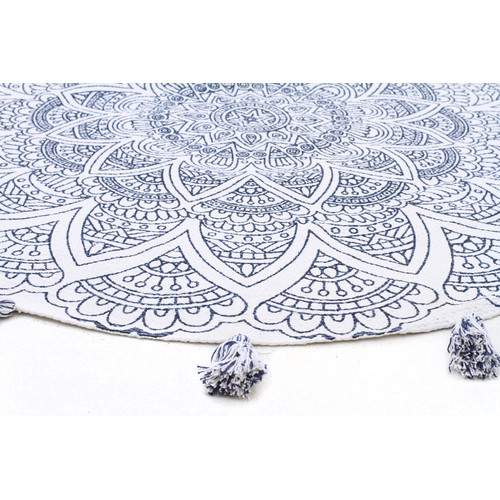 Mystic White Modern Cotton Rug Temple & ster