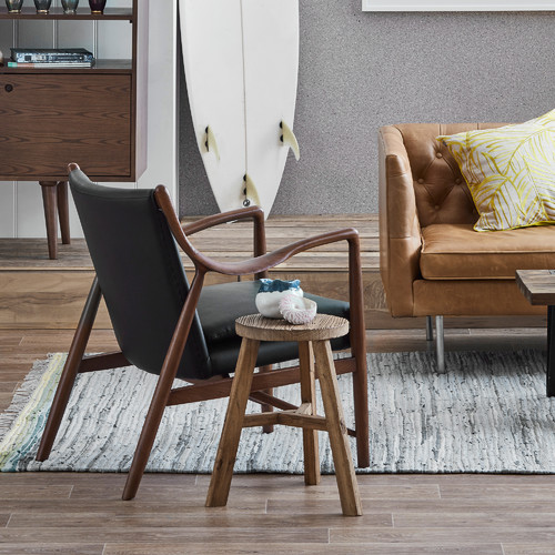 Network Rugs Bondi Leather and Jute Sky Blue Rug