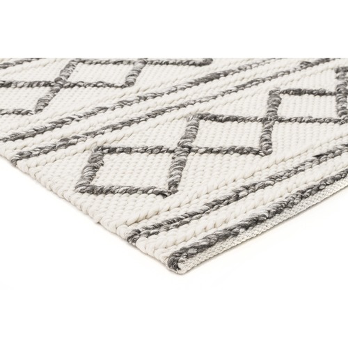 Emilee Natural White Hand Woven Flatweave Wool & Viscose Rug | Temple ...