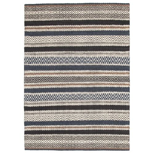 Network Rugs Pat Denim, Grey & Copper Hand Loomed Rug