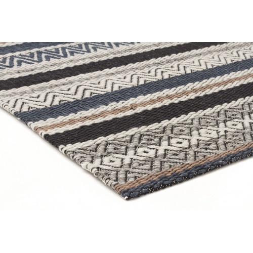 Network Rugs Pat Denim, Grey & Copper Hand Loomed Rug