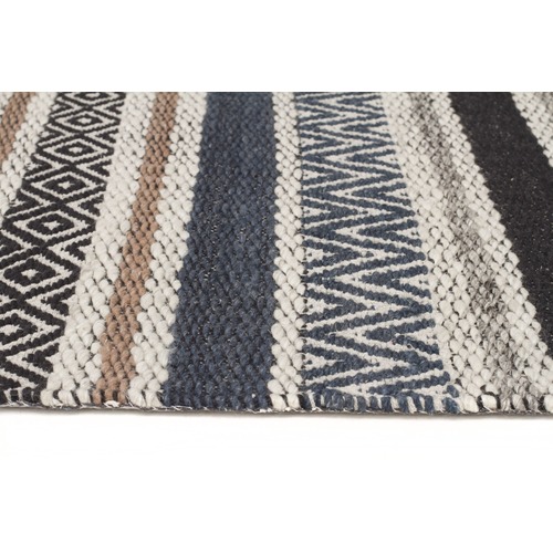 Network Rugs Pat Denim, Grey & Copper Hand Loomed Rug