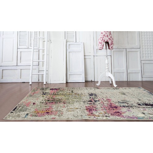 Jarod Pink, Green & Grey Durable Modern Rug Temple & ster