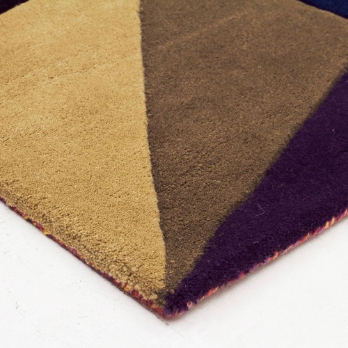 Eclectic Designer Wool Blue Rust Purple Rug