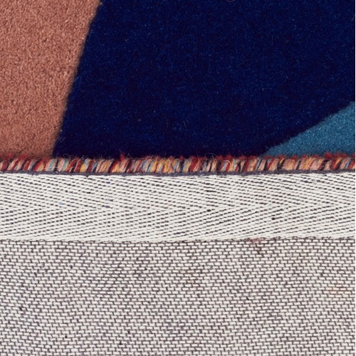 Prism Designer Wool Rust Blue Navy Rug