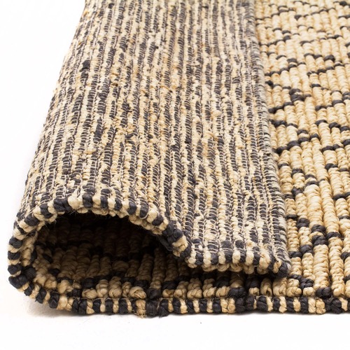 Safavid Natural & Black Woven Jute Rug